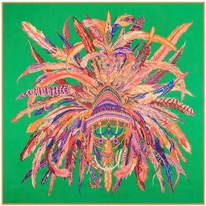 NWT 100% PURE SILK PRINT SCARF BIG STOLEN SHAWL